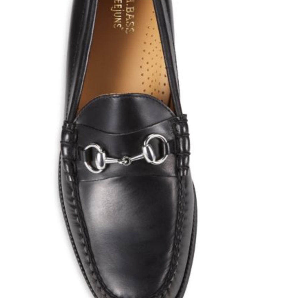 NWT G.H. BASS & CO LEATHER BUCKLE LOAFER - black/silver - Picture 2 of 4